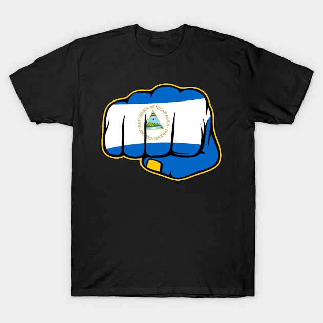 Nicaragua Flag, Nicaraguan Fist, Nicaragua T-Shirt by Jakavonis